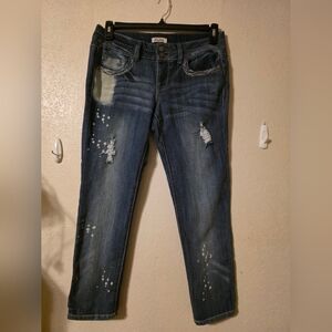 Mudd Women's Medium Blue Distressed Skinny Jeans